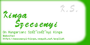 kinga szecsenyi business card